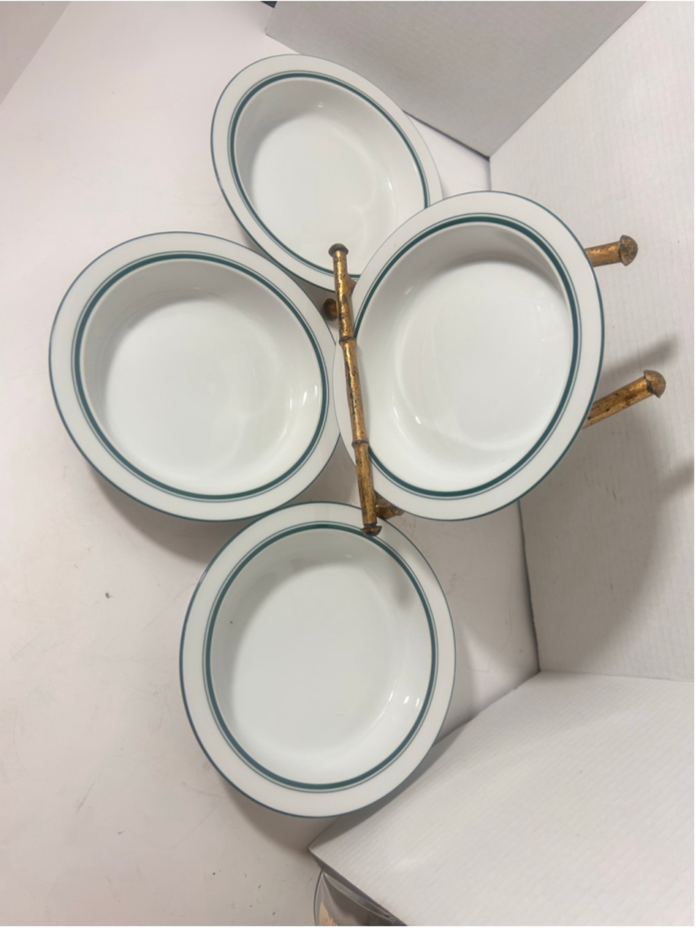 Dansk Bistro Dinnerware Set of 4 Bowls Flat Rim Green 8.5"Wx1.5"H - Picture 2 of 4